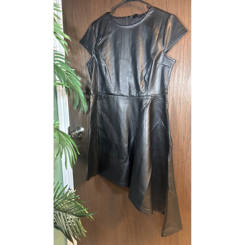 Killstar Faux Leather Asymmetrical Dress Black Goth Alternative XXL NWT
